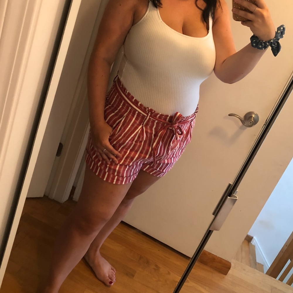 Red and white American Eagle shorts